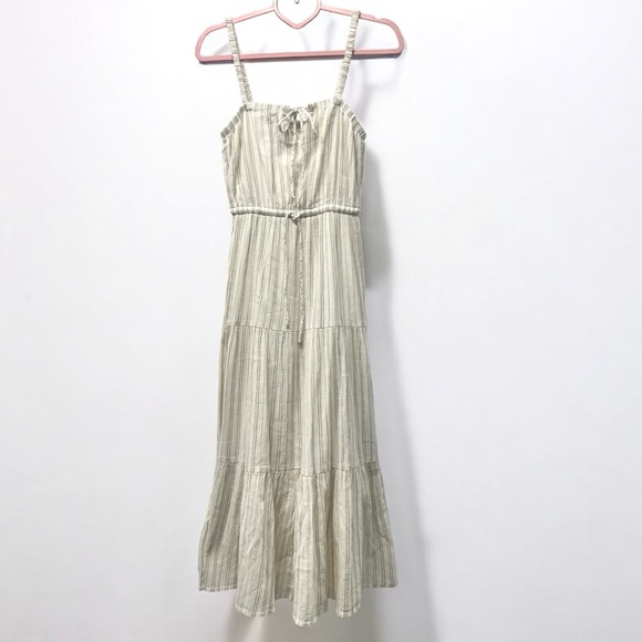 Z Supply Striped Maxi Dress Natural XS EUC